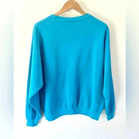 The Disney Catalog Vintage 90s Tinkerbell Teal Crewneck Sweatshirt Size Medium - Picture 11 of 14